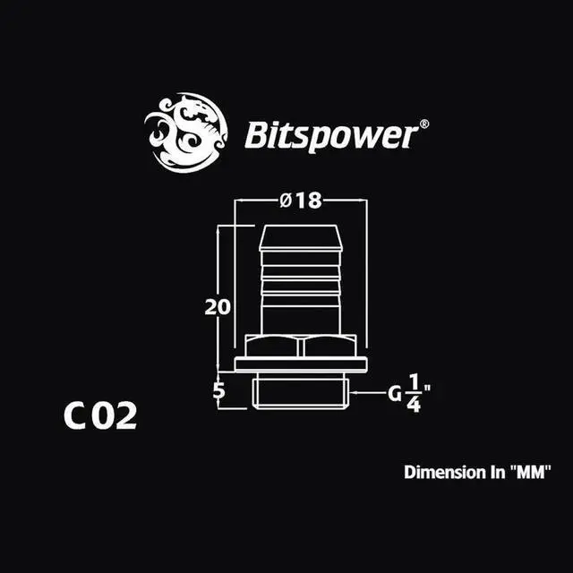 Alt view image 4 of 4 - Bitspower G1/4" Deluxe White 3/8" Fitting