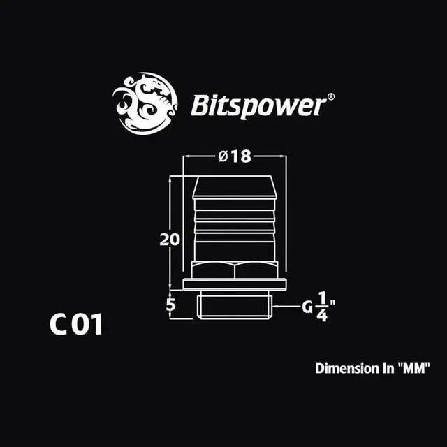 Alt view image 4 of 4 - Bitspower G1/4" Deluxe White 1/2" Fitting