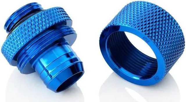 Alt view image 2 of 4 - Bitspower G1/4" Royal Blue Compression Fitting CC3 V3 for ID 3/8" OD 5/8" Tube (2pcs/pack)