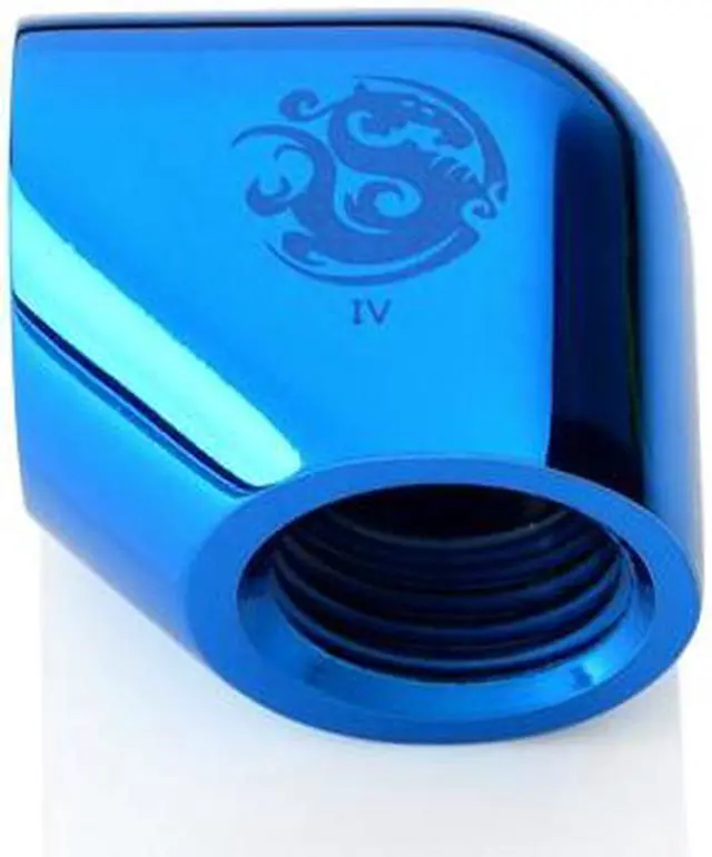 Alt view image 3 of 4 - Bitspower Royal Blue 90-Degree With Dual Inner G1/4" Extender (2pcs/pack)