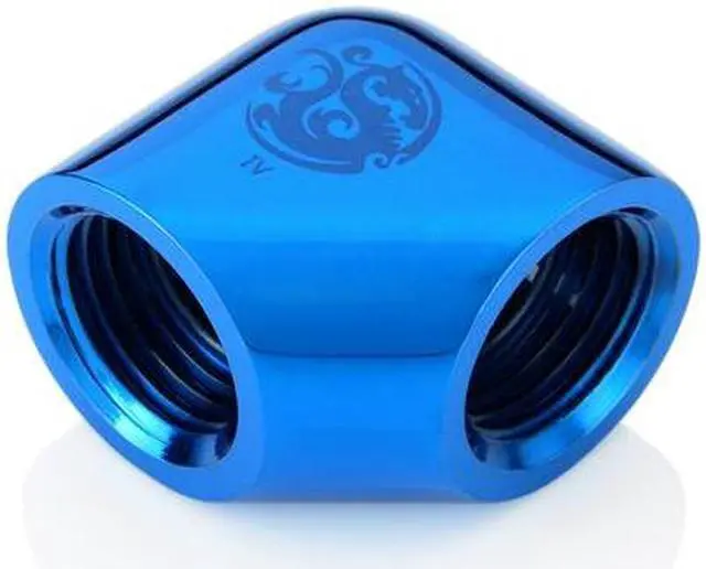 Alt view image 2 of 4 - Bitspower Royal Blue 90-Degree With Dual Inner G1/4" Extender (2pcs/pack)