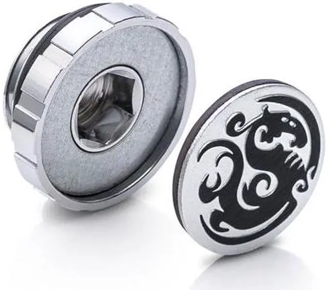 Alt view image 2 of 4 - Bitspower Artemis Silver Shining Stop Fitting with Magnetic Logo (4 PCS)