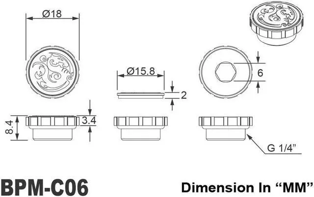 Alt view image 4 of 4 - Bitspower Artemis Matt Black Stop Fitting with Magnetic Logo (4 PCS)