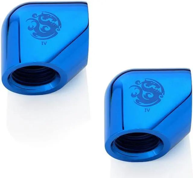 Main image of Bitspower Royal Blue 90-Degree With Dual Inner G1/4" Extender (2pcs/pack)