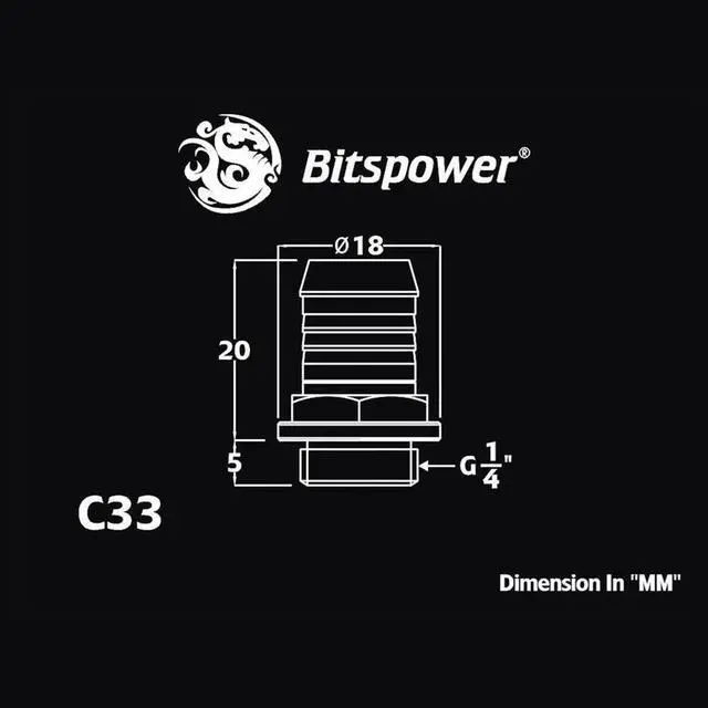 Alt view image 4 of 4 - Bitspower G1/4" Black Sparkle 7/16" Fitting