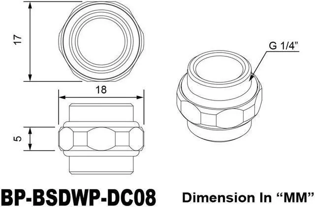 Alt view image 4 of 4 - Bitspower G1/4" Black Sparkle Diamond Dual G1/4" Fitting