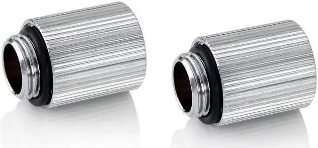 Alt view image 5 of 6 - Bitspower Touchaqua G1/4" Male to Female Extender Fitting, 20mm, Glorious Silver, 2-pack