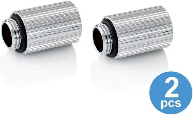 Alt view image 6 of 6 - Bitspower Touchaqua G1/4" Male to Female Extender Fitting, 25mm, Glorious Silver, 2-pack