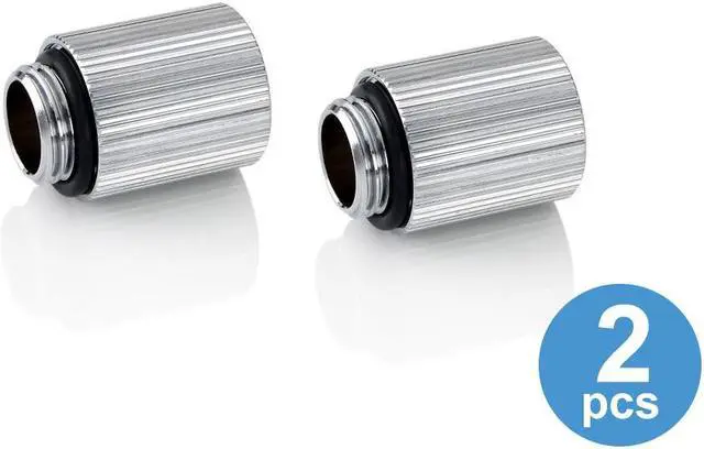 Alt view image 6 of 6 - Bitspower Touchaqua G1/4" Male to Female Extender Fitting, 20mm, Glorious Silver, 2-pack