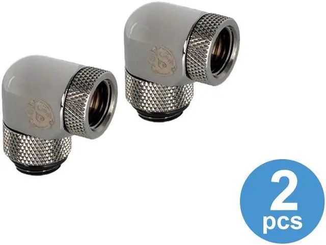 Alt view image 4 of 5 - Bitspower Computer Water Cooling G1/4" Black Sparkle Dual Rotary Angle IG1/4" Extender(2 PCS)