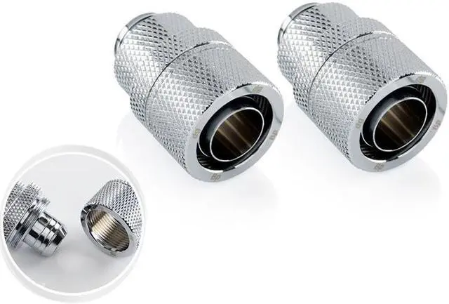 Main image of Bitspower Computer Water Cooling G1/4" Silver Shining Rotary Compression Fitting CC6 Ultimate For ID 7/16" OD 5/8" Tube (2 PCS)