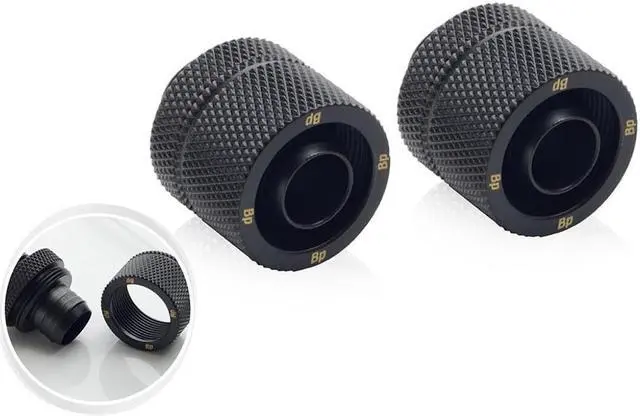 Main image of Bitspower Computer Water Cooling G1/4" Carbon Black Compression Fitting CC3 Ultimate For ID 3/8" OD 5/8" Tube (2 PCS)