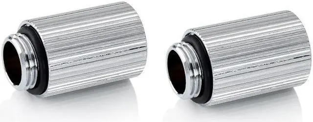 Alt view image 5 of 6 - Bitspower Touchaqua G1/4" Male to Female Extender Fitting, 25mm, Glorious Silver, 2-pack