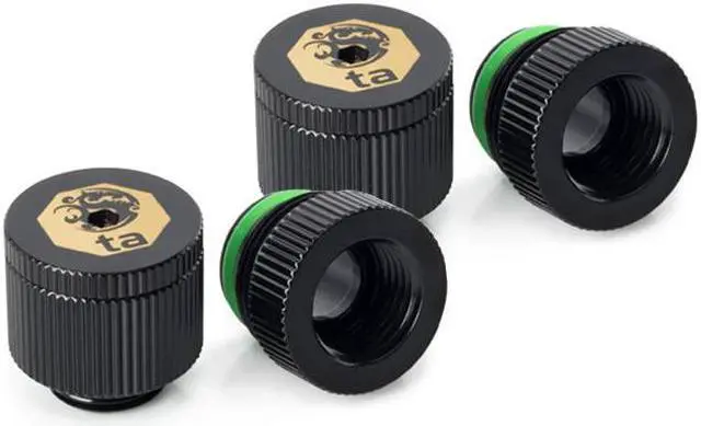 Main image of Bitspower Touchaqua Water-exhaust Fitting V2, Glorious Black, 2-pack--BPTA-EFW-V2-GB
