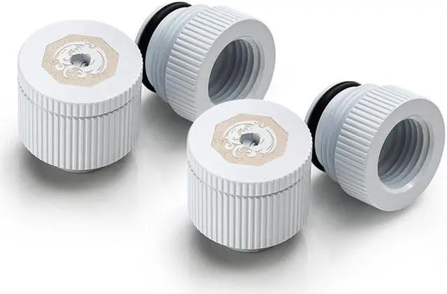 Main image of Bitspower Touchaqua Water-exhaust Fitting V2, Deluxe White, 2-pack--BPTA-EFW-V2-DW