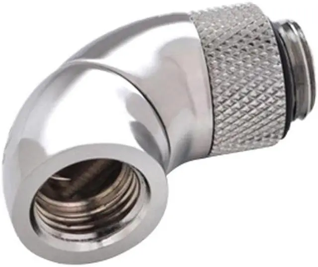 Alt view image 3 of 5 - Bitspower G1/4" Silver Shining Dual Rotary 90-Degree IG1/4" Extender BP-90R2