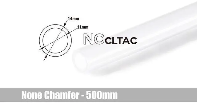 Main image of Bitspower None Chamfer Frosted Acrylic Link Tube OD 14MM - Length 500MM (2PCS) BPM-NCFALT14AC-L500-2P