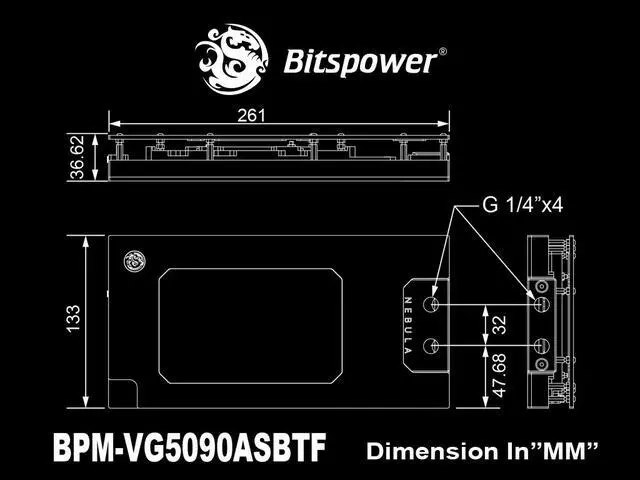 Alt view image 7 of 7 - Bitspower NEBULA water block for GeForce RTX 5090 ROG ASTRAL BTF