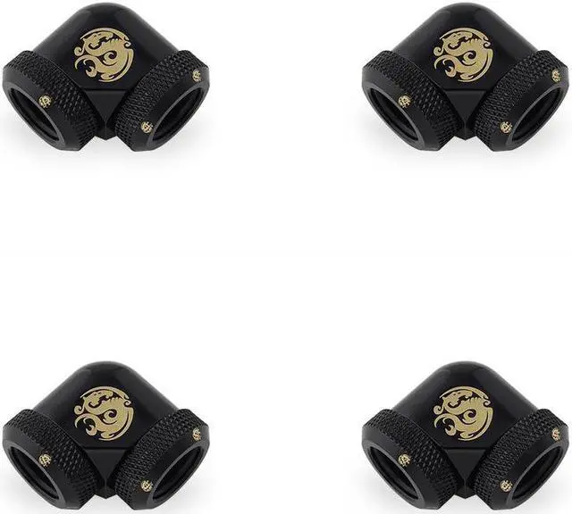 Main image of Bitspower Matt Black Enhance 90-Degree Dual Multi-Link Adapter For OD 12MM (4PCS)