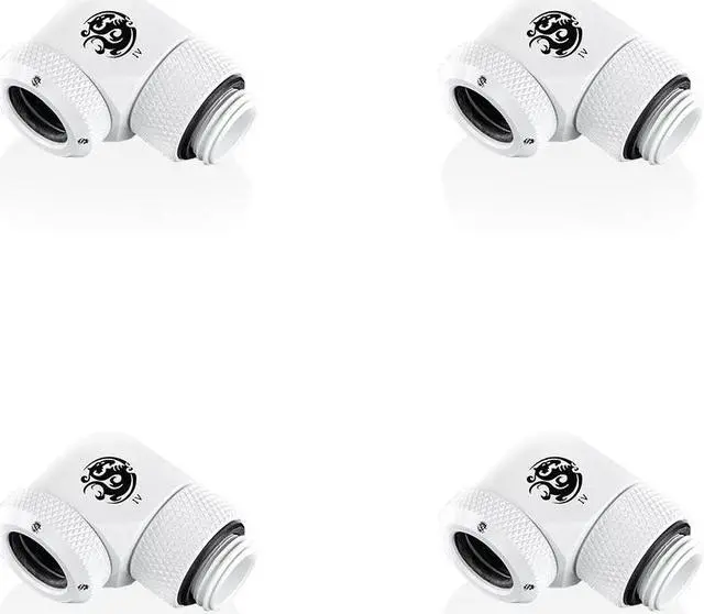 Main image of Bitspower Deluxe White Enhance Rotary G1/4" 90-Degree Multi-Link Adapter For OD 12MM (4PCS)