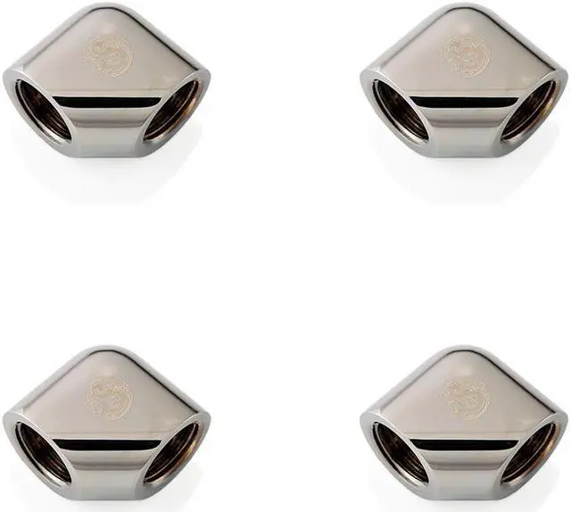 Main image of Bitspower Black Sparkle 90-Degree With Dual Inner G1/4" Extender (4PCS)