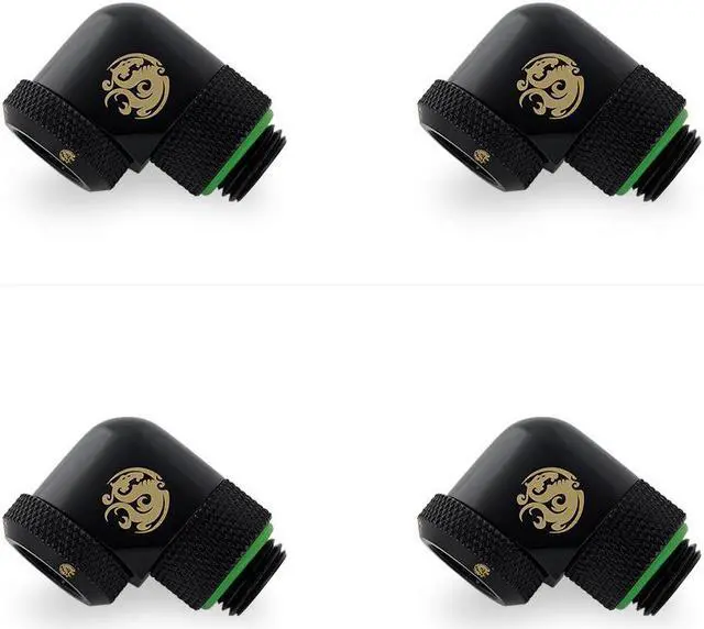 Main image of Bitspower Matt Black Enhance Rotary G1/4" 90-Degree Multi-Link Adapter For OD 12MM (4PCS)