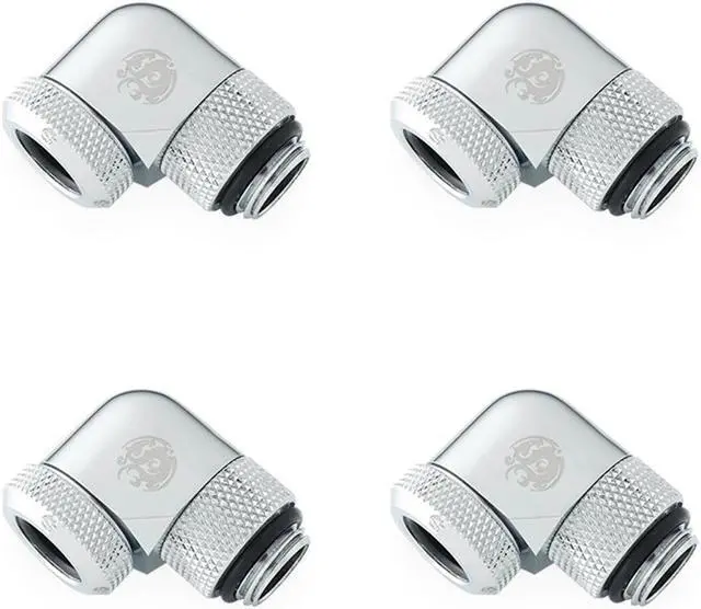 Main image of Bitspower Silver Shining Enhance Rotary G1/4" 90-Degree Multi-Link Adapter For OD 12MM (4PCS)