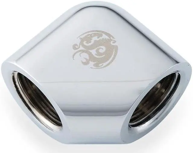 Alt view image 2 of 2 - Bitspower Silver Shining 90-Degree With Dual Inner G1/4" Extender (4PCS)