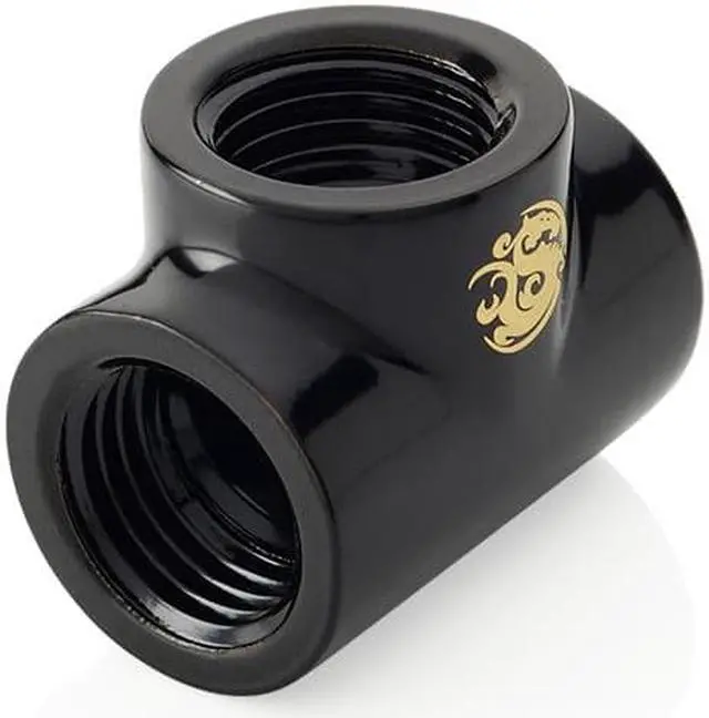 Alt view image 3 of 3 - Bitspower Matt Black T-Block With Triple IG1/4" (2PCS)