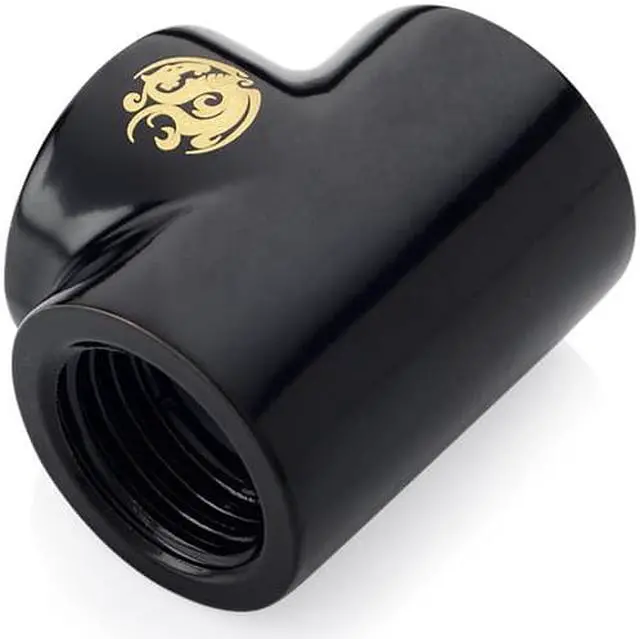 Alt view image 2 of 3 - Bitspower Matt Black T-Block With Triple IG1/4" (2PCS)