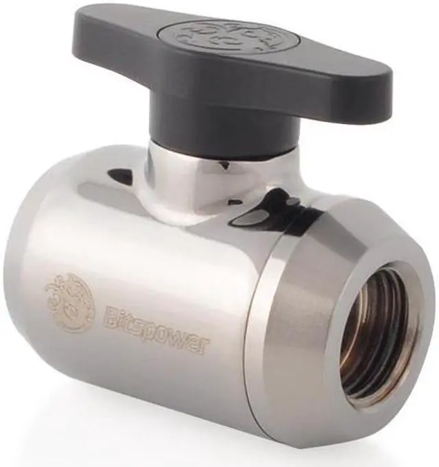 Alt view image 4 of 4 - Bitspower G1/4" Mini Valve with Black Handle, Black Sparkle Body
