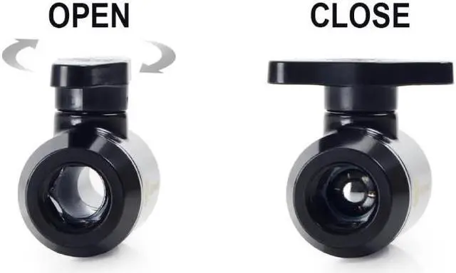 Alt view image 3 of 3 - Bitspower Matt Black Mini Valve Rotary G1/4"& Inner G14"With Black Handle
