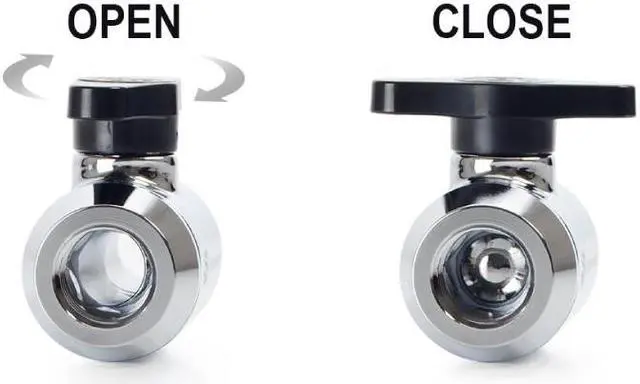 Alt view image 3 of 4 - Bitspower Silver Mini Valve Rotary G1/4"& Inner G14"With Black Handle