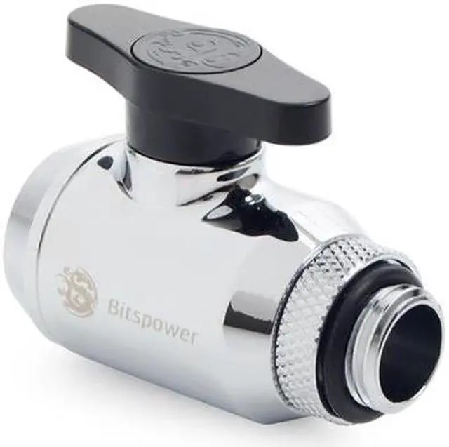 Alt view image 2 of 4 - Bitspower Silver Mini Valve Rotary G1/4"& Inner G14"With Black Handle