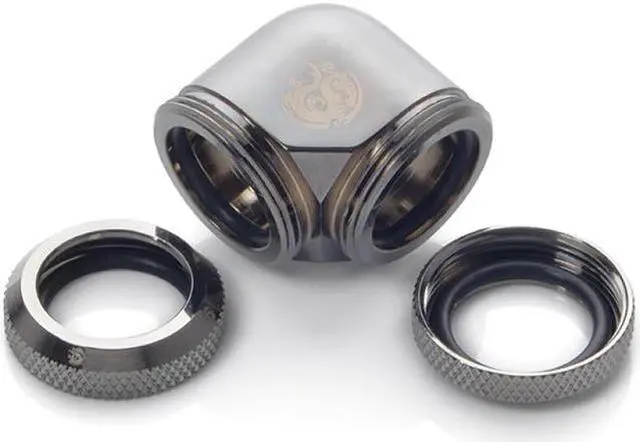 Alt view image 2 of 3 - Bitspower Black Sparkle Enhance 90-Degree Dual Multi-Link Adapter For OD 16MM (2PCS)