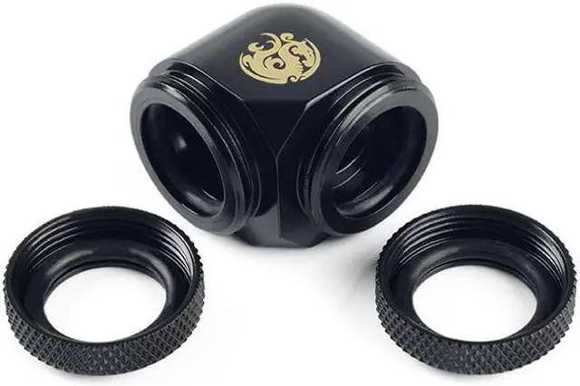 Alt view image 2 of 2 - Bitspower Matt Black Enhance 90-Degree Dual Multi-Link Adapter For OD 14MM (2PCS) (2 PCS)