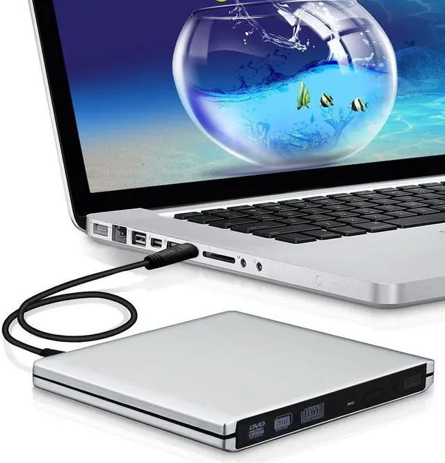 Alt view image 4 of 7 - ieGeek USB 3.0 Portable Drive CD +/- RW DVD +/- RW External DVD Drive Portable CD Player Super Drive Ultra Thin Portable Windows / Linux / Mac OS Compatible External Slot