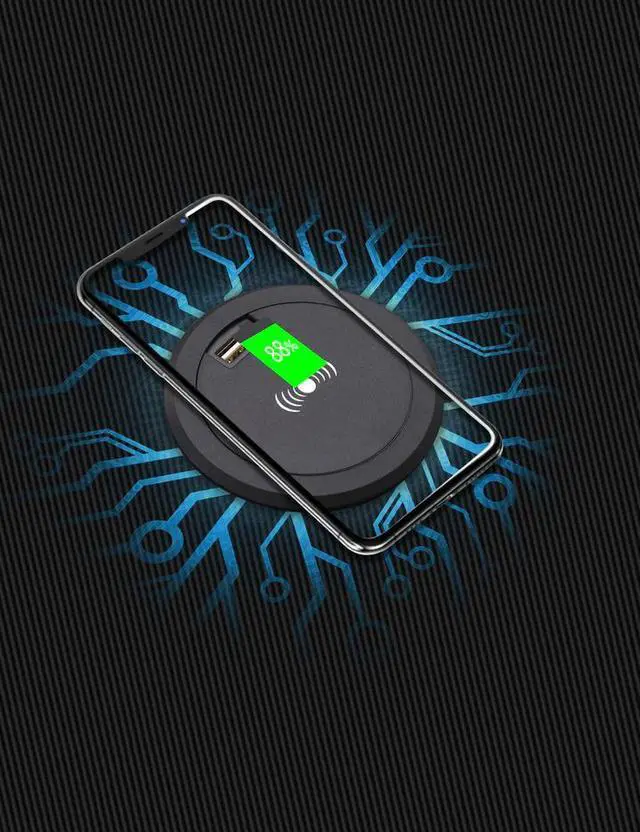 Alt view image 5 of 6 - E-WIN Nexus Lucis RGB Gaming Desk ,Music Sync Lights Up Computer Table with Wireless Charging and USB Charging Ports