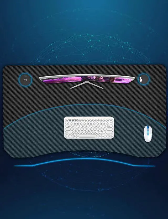 Alt view image 6 of 6 - E-WIN Nexus Lucis RGB Gaming Desk ,Music Sync Lights Up Computer Table with Wireless Charging and USB Charging Ports