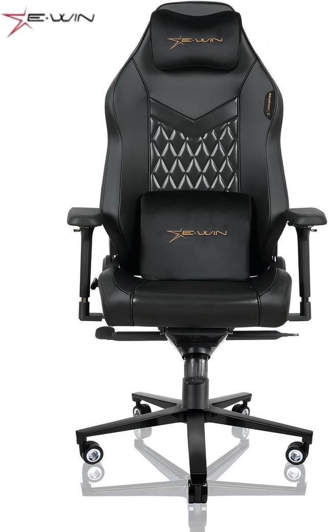 E-WIN 400LB Racing Style Gaming Chair,Height Adjustable Computer Chair with  Magnetic Head Pillow and Lumbar Support, Adjustable Armrest(Champion  Upgraded Series-Black) 