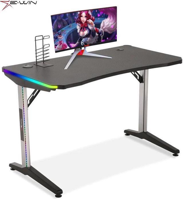 E-WIN Lux Luminis RGB Gaming Desk with Wireless Charging