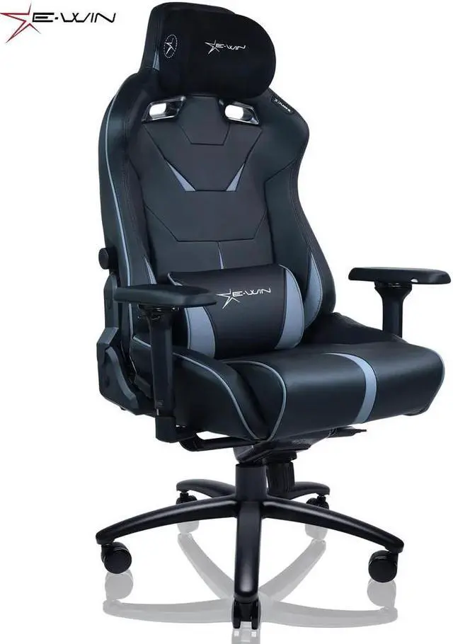 Main image of E-WIN 550LB Ergonomic Gaming Chair,Big and Tall Computer Chair for Heavy People,Office Chair with Magnetic Head Pillow-Black/Grey