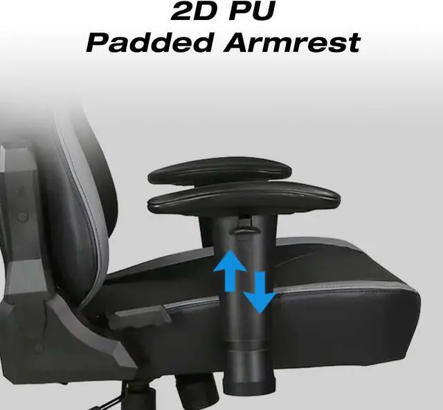 Alt view image 7 of 7 - E-WIN Gaming Chair 400 lb Big and Tall Office Chair,High Back Ergonomic Computer Chair with Wide Seat Adjustable Armrest-Black/Grey