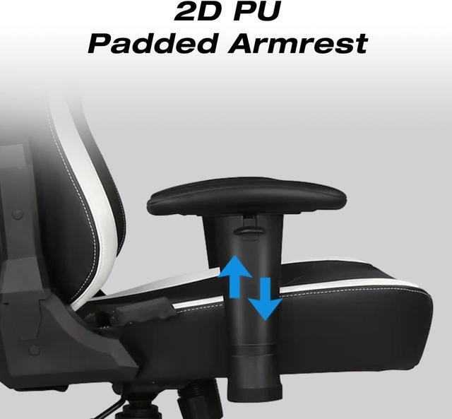 Alt view image 7 of 7 - E-WIN Gaming Chair 400 lb Big and Tall Office Chair,High Back Ergonomic Computer Chair with Wide Seat Adjustable Armrest-Black/White