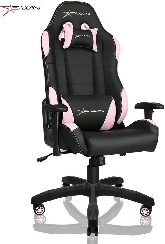 Main image of E-WIN 400LB Gaming Chair Computer Chair,Big and Tall Gamer Chair for Adults,High Back Gaming Chair with Headrest and Lumbar Support -Black/Pink