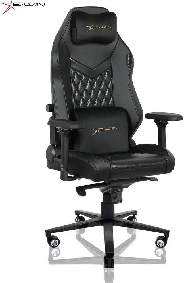 Main image of E-WIN 400LB Racing Style Gaming Chair,Height Adjustable  Computer Chair with Magnetic Head Pillow and Lumbar Support, Adjustable Armrest-Black