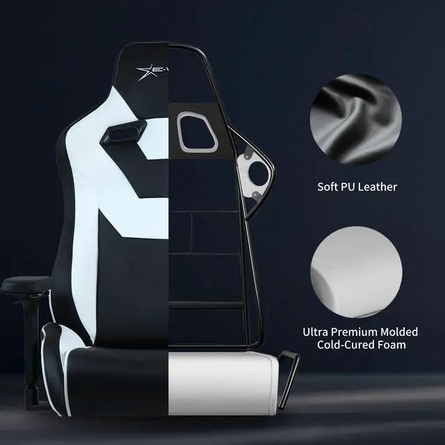 Alt view image 7 of 7 - E-WIN 550LB Ergonomic Gaming Chair,Big and Tall Computer Chair for Heavy People,Office Chair with Magnetic Head Pillow -White