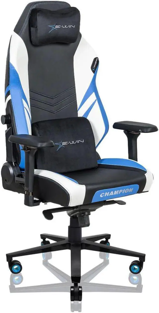 Main image of E-WIN 400LB Racing Style Gaming Chair,Height Adjustable Computer Chair with Magnetic Head Pillow and Lumbar Support, Adjustable Armrest-Black/Blue