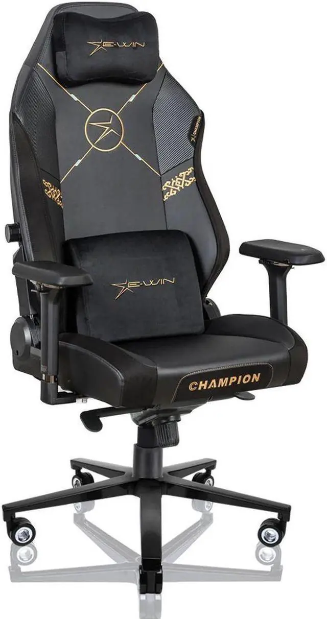 Main image of E-WIN 400LB Racing Style Gaming Chair,Height Adjustable Computer Chair with Magnetic Head Pillow and Lumbar Support, Adjustable Armrest-Black