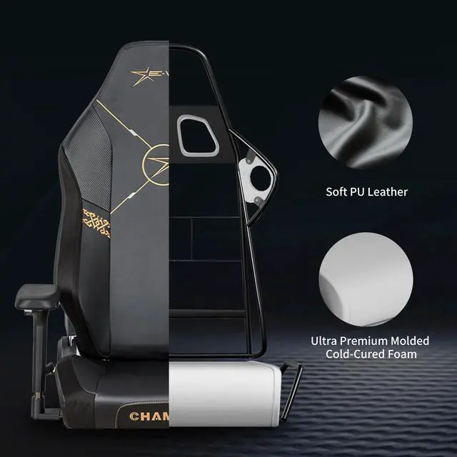 Alt view image 7 of 7 - E-WIN 400LB Racing Style Gaming Chair,Height Adjustable Computer Chair with Magnetic Head Pillow and Lumbar Support, Adjustable Armrest-Black